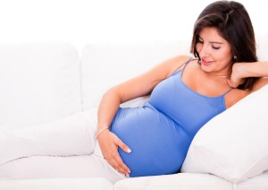 pregnant woman laying down