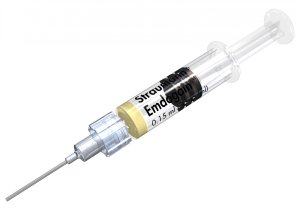 Syringe of Emdogain, which accelerates healing