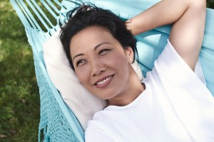 woman in hammock